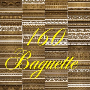 160 Pcs 3D STL Models Baguette Borders for CNC Router Decorative Moldings Panel Design, Architectural Trim, Carving Artcam Aspire, Digital