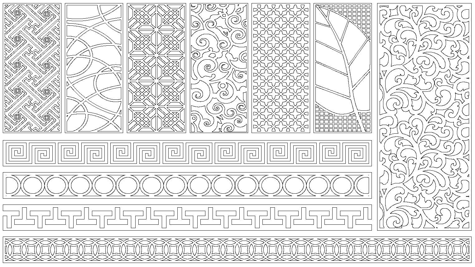 CNC Decorative Panels & Borders SVG DXF – Ornamental Laser Cut Patterns ...