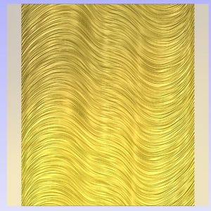 May include: A golden-yellow, textured surface with a wave-like pattern. The design features numerous thin, parallel lines that create a flowing, rippled effect across the surface. The edges of the surface are bordered by a light beige color.