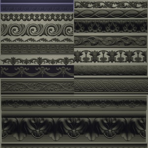 3D STL Models Baguettes Borders Moldings Sills 100Pcs Deco for CNC Router Aspire Artcam Engraver Carving Design Digital Product 1