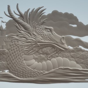 3D STL Models Dragons Deco for CNC Router Aspire Artcam Engraver ...