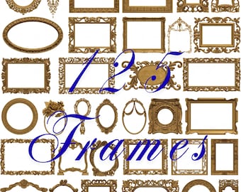 125 Pcs Ornate Mirrors Frames 3D STL Models for CNC Router, Decorative Picture Frame Bundle, Carving Artcam Aspire, Digital Download