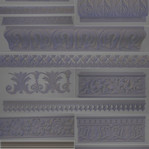 3D STL Models Baguette Borders Moldings Sills 166 Pcs Deco for CNC Router Aspire Artcam Engraver Carving Design Digital Product 2 image 4