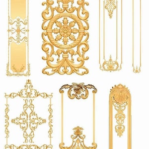 Baroque Ornament STL Pack 31 pcs, Decorative CNC Relief Models, Classical Wood Carving STL Files for Furniture and Wall Decor