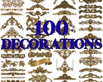 100 Pcs Ornate Moldings 3D STL Models for CNC Router, Decorative Carving Designs Bundle, Architectural Wall Decor Pack, Digital Download