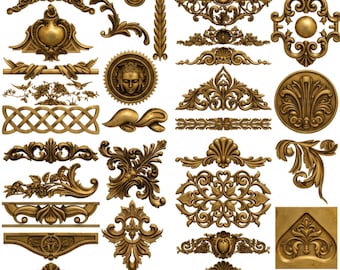 100 Baroque Rococo STL Pack CNC Ornament Relief 3D Models Vintage Carving Decor Furniture Applique Panel Engraving Files