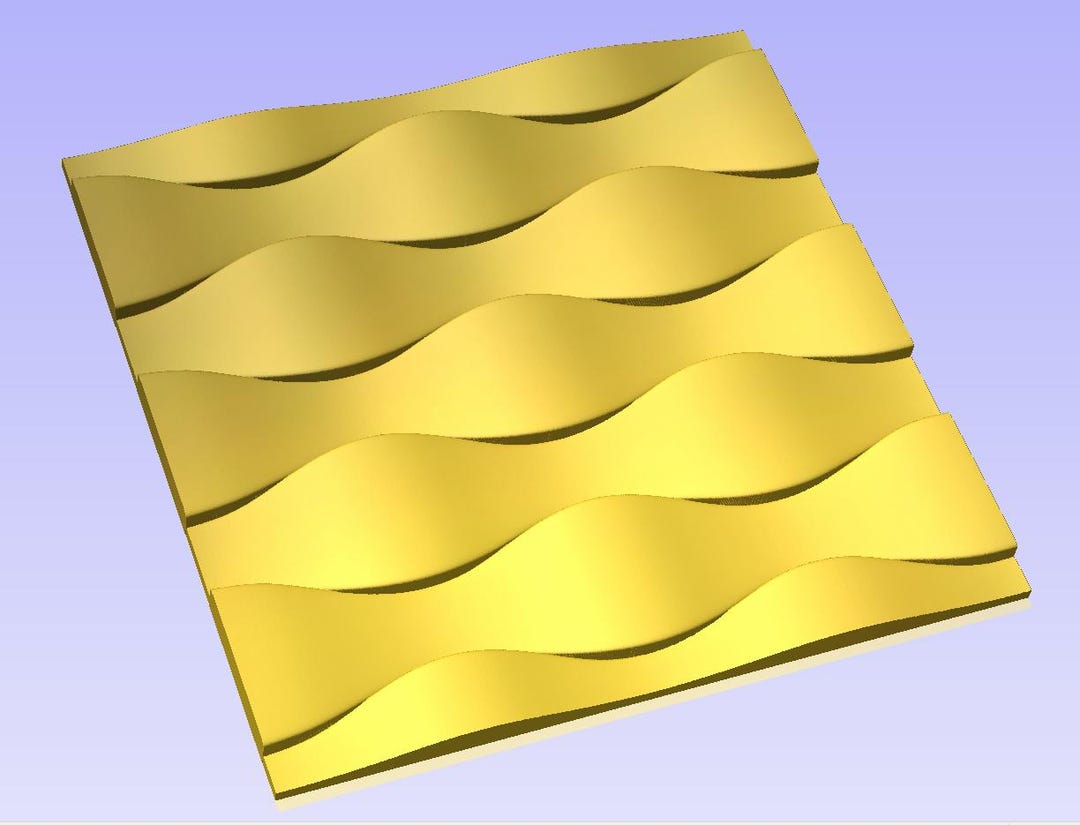 Wave Wall Panel STL CNC Router File Modern 3D Wave Wall Texture CNC ...