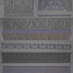 3D STL Models Baguette Borders Moldings Sills 166 Pcs Deco for CNC Router Aspire Artcam Engraver Carving Design Digital Product 2 image 2