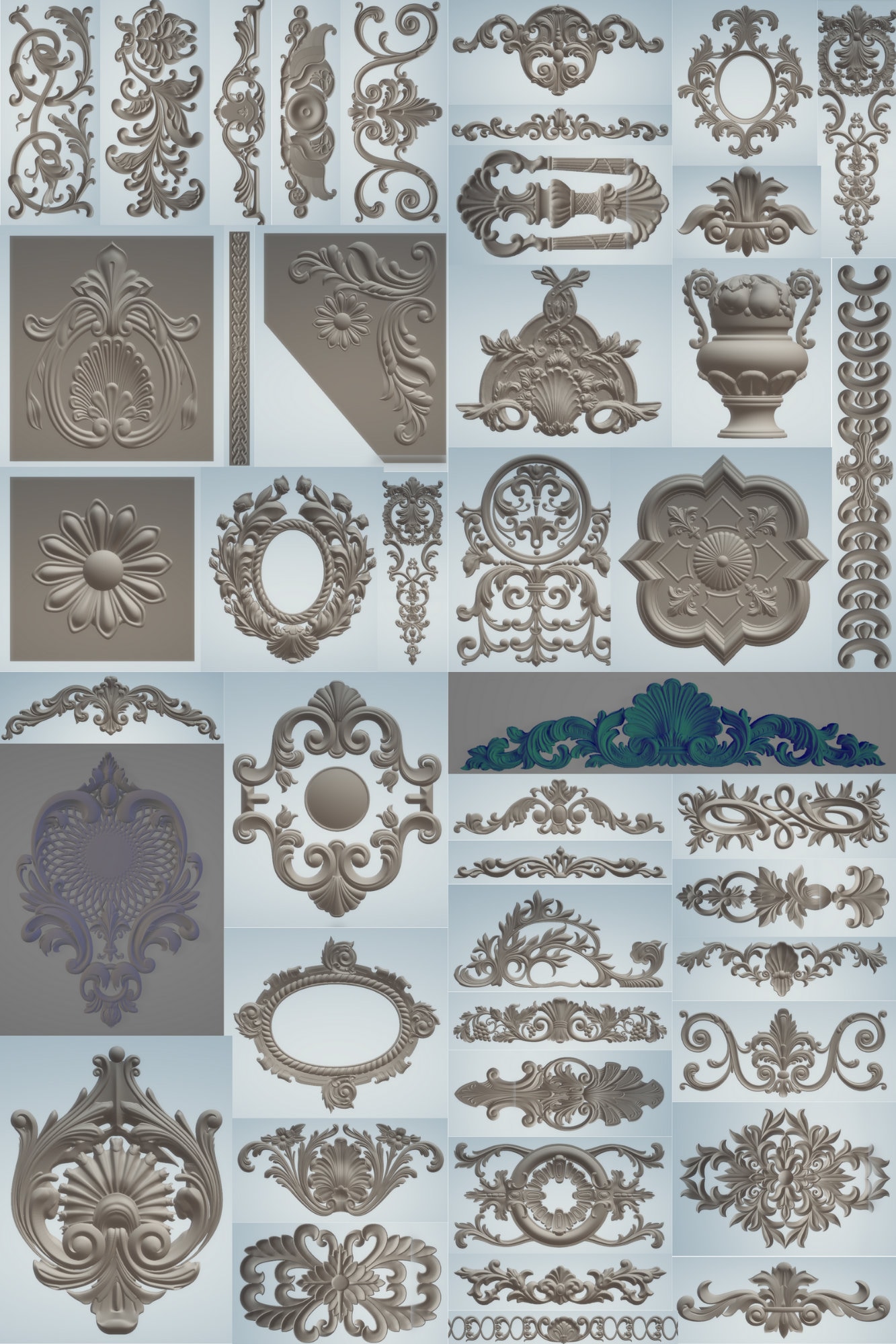 416 Pcs 3D STL Moldings, Router Engraver Carving Designs (digital ...
