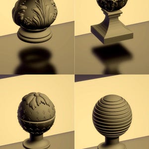 Modelli STL per corrimano 3D, progetti di intaglio CNC (18 pezzi) (download digitale) - X021