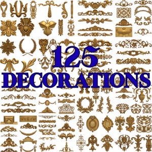 125 Pcs Ornate Moldings 3D STL Models for CNC Router, Decorative Carving Designs Bundle, Architectural Wall Decor Pack, Digital Download