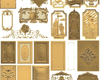 114 Ornamental Cabinet doors, Panels & Frames 3D STL Models for CNC | Decorative Relief Carving Pack