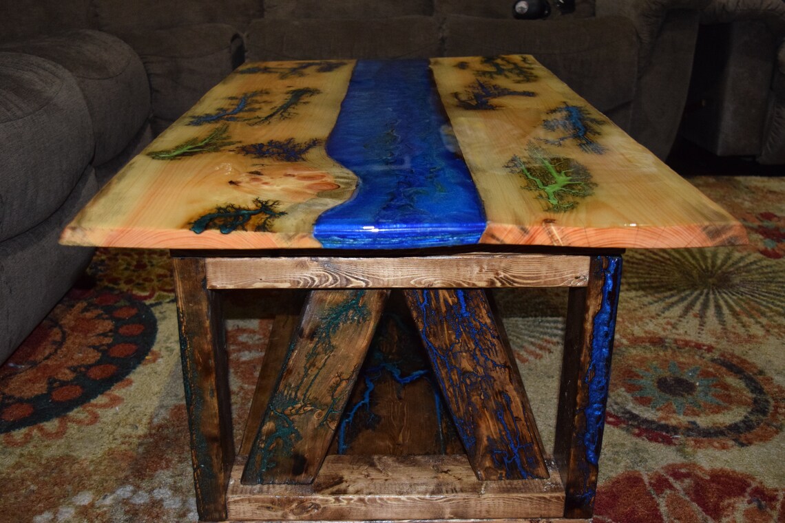Epoxy river coffee table Etsy