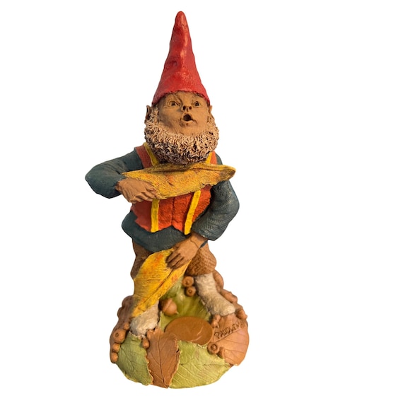 Vintage Tom Clark Gnome Figurine Paddleman 1998 Numbered 36 Leaves