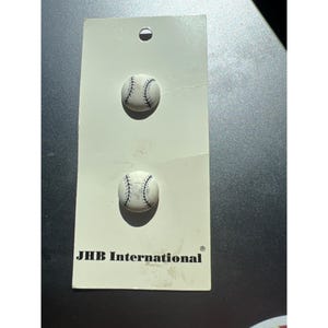 Botones de béisbol internacionales JHB, negros y blancos, 5/8", fabricados en Francia, nuevos en caja