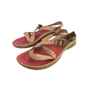 Chaco Womens Chari Cycloid Scale Sandals Adjustable Straps Brown Berry Size 11