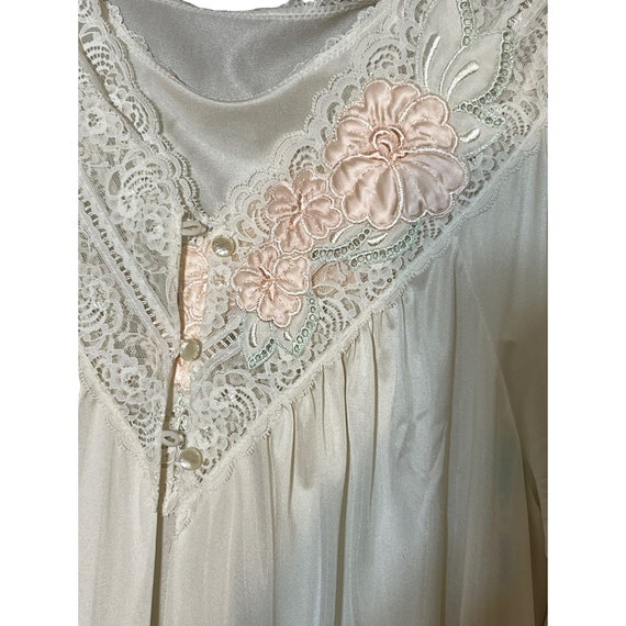 Vintage Shadowline 2 Peignoir Set Gown Robe Ivory… - image 2