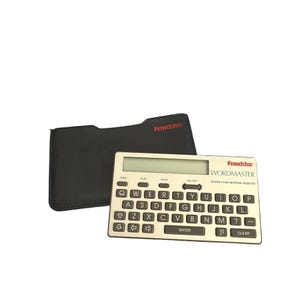 Vintage Franklin Wordmaster elektronisk ordbok modell WM-1015 skyddande fodral