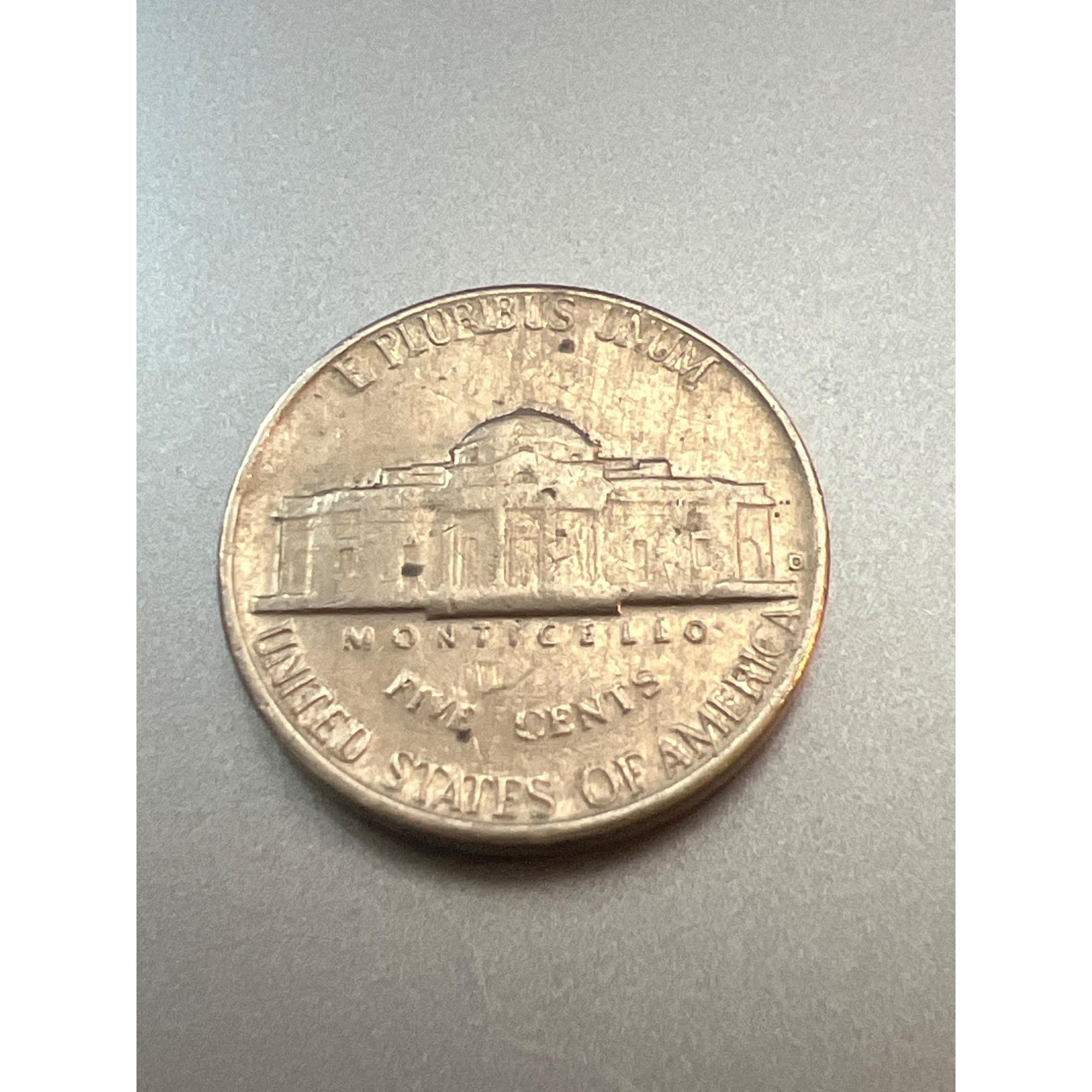 1963年 ジェファーソン ニッケル コイン 米国 ミントマークなし 米国