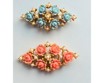 Broche Ancienne Art Déco Vers 1925 – Fix Et Corail Rouge, Bijou Vintage