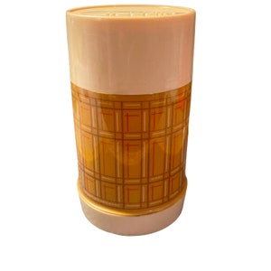 Vintage Brown Plaid Aladdin Best Buy Thermos Wide Mouth Pint WM4040 GUC