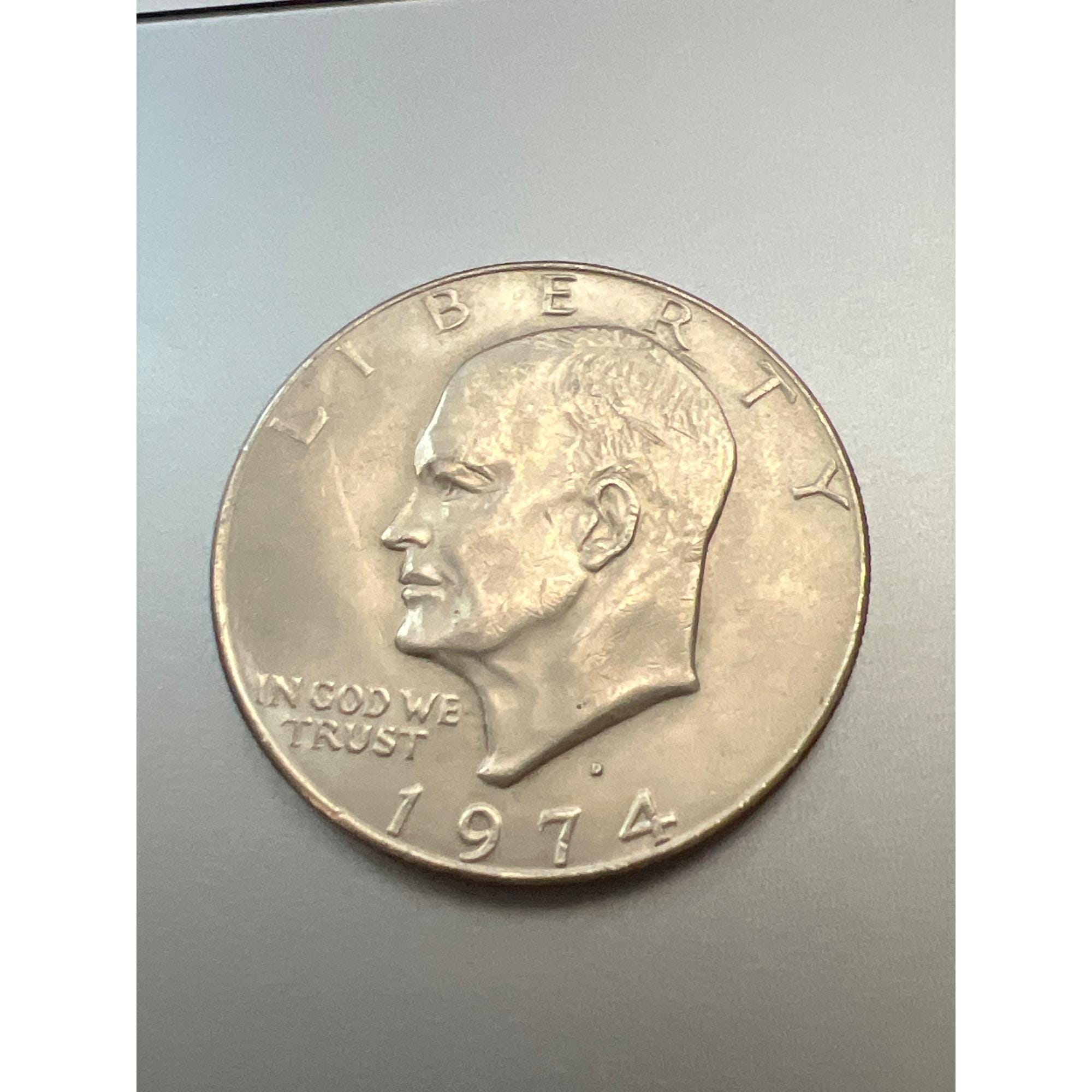 1974年　アイゼンハワー1ドル銀貨　Dミントマーク付き 1974年 アイゼンハワー1ドル銀貨 Dミントマーク付き