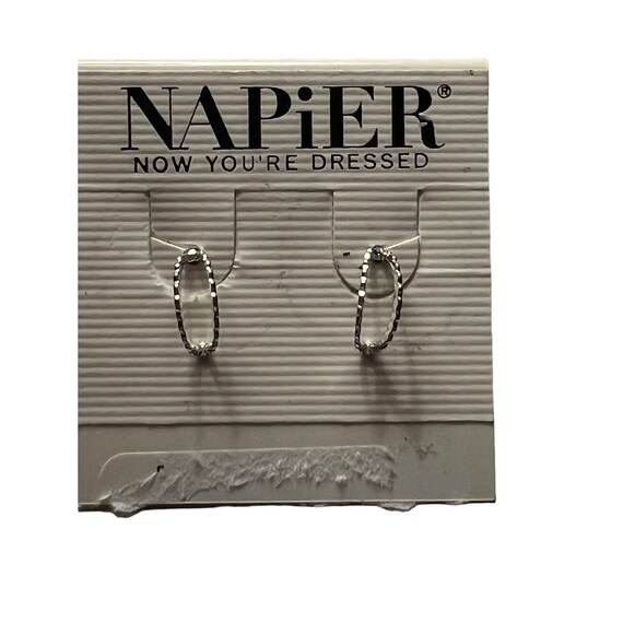 Napier Stainless Steel Pierced Earrings Crescent … - image 1