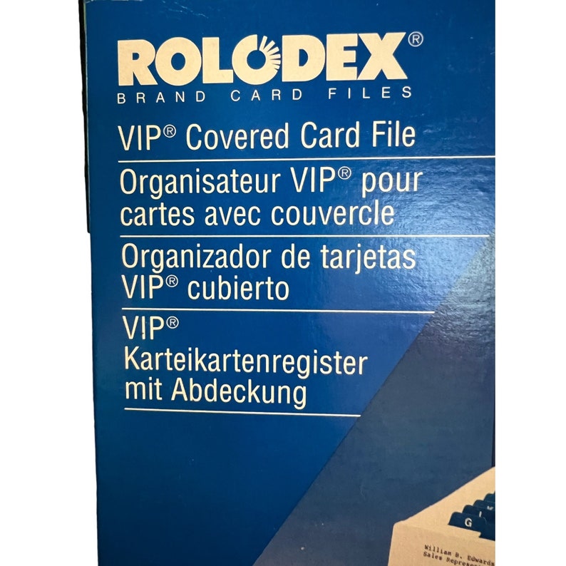 Vintage 1997 Rolodex VIP Covered Card File VIP24C 500 Rolodex Cards New in Box image 2