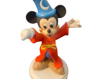 Vintage Disney Mickey Mouse Sorcerers Apprentice Figurine Ceramic Mexico Estate
