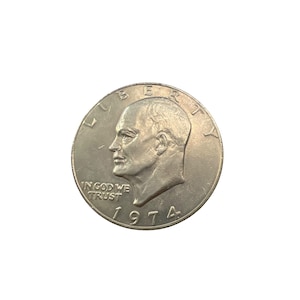 1974 Eisenhower Dollar Coin United States Mint No Mint Mark Flying Eagle