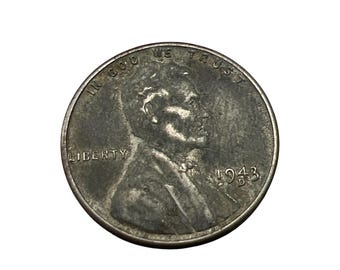 1943 D Lincoln Wheat Penny Steel Coin - United States Currency Collectible