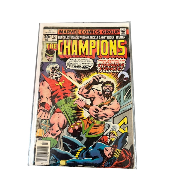 Vintage Marvel The Champions Comic Book # 12 3/77 Bronze Age