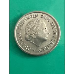 1960 Netherlands 10 Cent Coin Queen Juliana Silver Crown Design