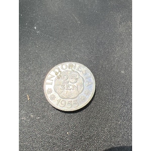 Vintage 1955 Indonesien 25 Sen Münze Aluminium Währung Sammlerstück