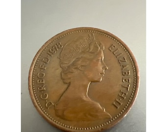 1982年 希少 20ペンス エリザベス2世 英国コイン D. G. Reg. F. D. VF