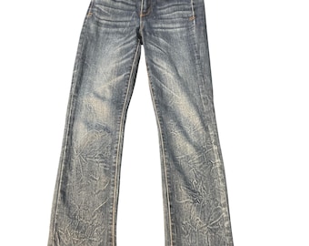 Vintage Y2k Mudd Blue Denim Jeans Slim Fit Straight Leg Size 1 Juniors Estate
