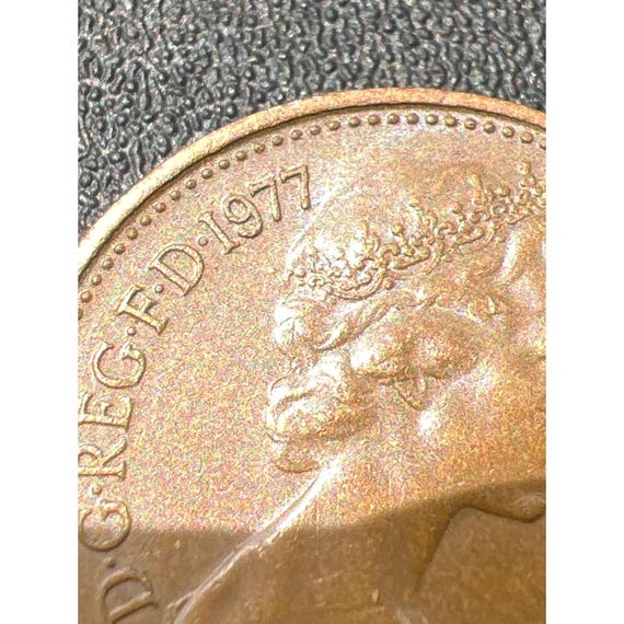 1977年 イギリス 1ペニーコイン エリザベス2世 ブロンズ