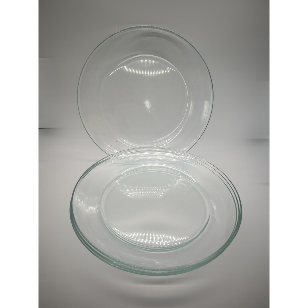 Set of 4 Arcoroc France Classique Clear Glass Luncheon Plates 9 Etsy