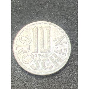 1962 Austrian 10 Groschen Coin Republic Österreich Aluminum Currency Collectible
