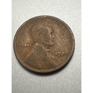1921 Lincoln Wheat Penny One Cent Coin United States No Mint Mark