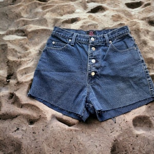 Vintage 90s Sasson Cutoff Denim Jean Shorts Button Fly 100% Cotton Size 9