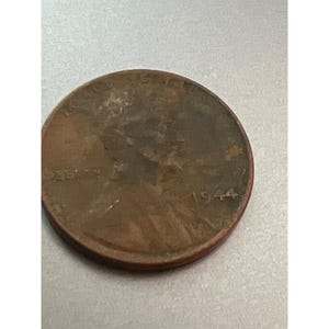 Vintage 1944 Lincoln Wheat Penny Copper Coin Collectible Currency Discolored