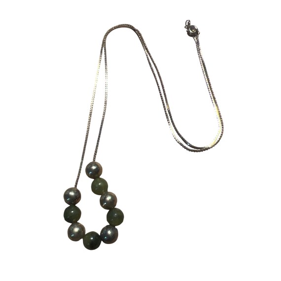 Collier Perles Olive Vert Irisé Vintage - Fermoir à Vis Vieil Or, Bijou Ancien