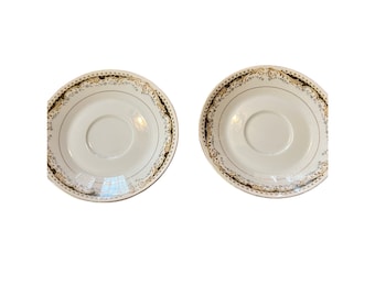 Vintage Lot Of 2 Signature Collection Queen Anne China Round Saucers Replacement