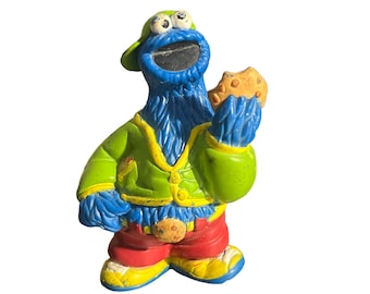 Vintage 90s Mattel Cookie Monster Figurine Sesame Street Hip Hop