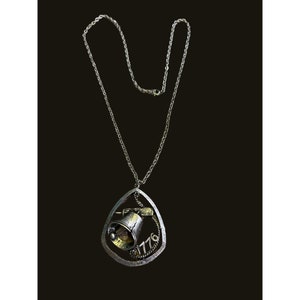 Vintage silberfarbene Halskette 1776 Anhänger Liberty Bell Spring Verschluss 23 &quot;Kette 2,5&quot; Anhänger