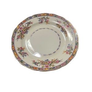 Vintage 40er Jahre Epiag Royal Porzellan Brotteller Czechoslovakia Blumen Gold borte 6,25&quot;