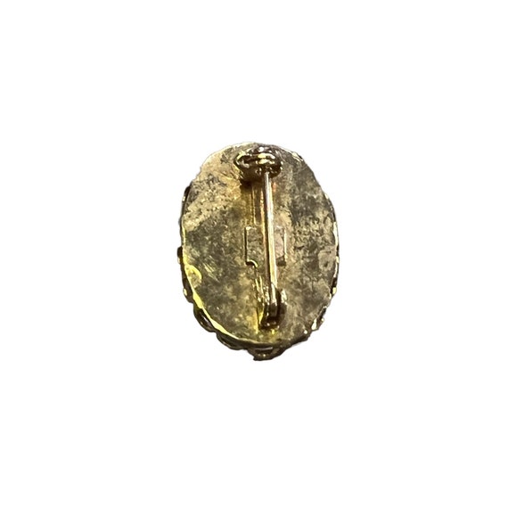 Vintage Chinese Reverse Gold Paint pin brooch goo… - image 3