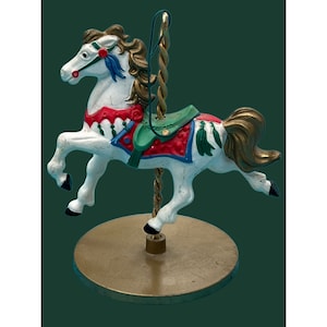 Vintage Hallmark 1998 Carousel Horse Ornament Snow 1st in collection Replacement