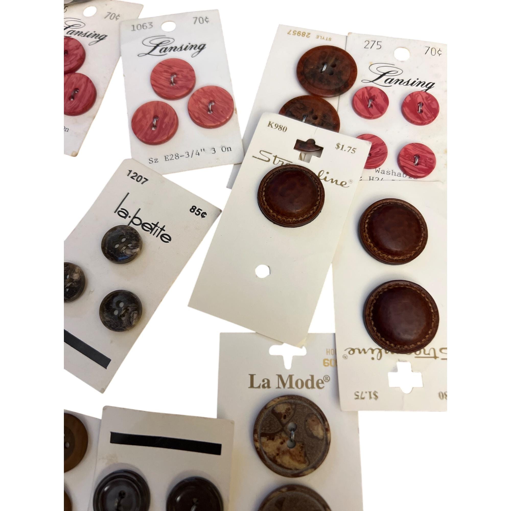 Lot De Boutons Vintage Années 70 – Occasion Très Bon état, 9 Modèles Au Choix, Couleur écaille